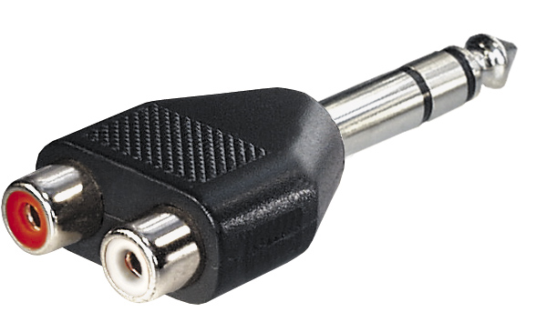 Adapter ML-Factory® 2 x Cinch Buchse auf 1 x Mini Klinke 3,5mm Stereo 