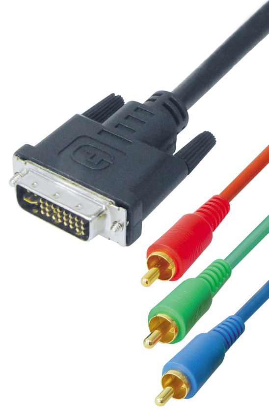 DVI Kabel (18+5) auf 3 x Cinch Stecker / 5,0 m