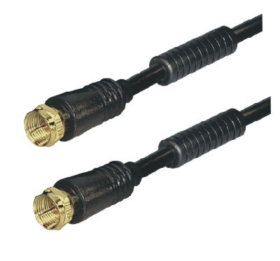 F-Sat-Kabel mit Mantelstromfilter, vergoldet