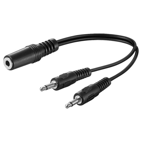 Audio-Kabel Klinkenkupplung 3,5 mm auf 2 x Klinkenstecker mono