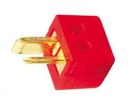 Lautsprecher-Stecker für Autoradio, vergoldet, rot, schraubbar