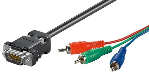 AV-Kabel 3 x Cinch (RGB) auf VGA, 2,0 m