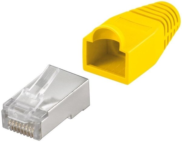 Modular-Stecker 8-polig, geschirmt RJ-45, gelb