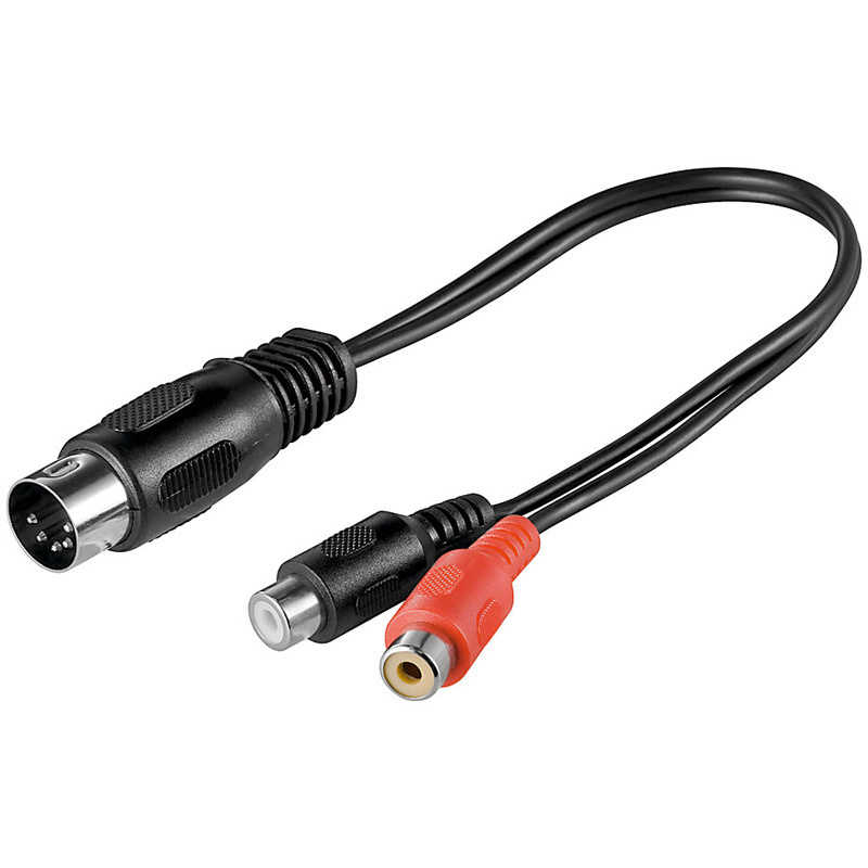 Audio Adapter 5-Pol DIN Buchse/2 Cinch-Stecker Kupplung 