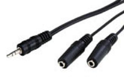 Adapter-Kabel Klinkenstecker 3,5 mm auf 2 x Kupplung stereo