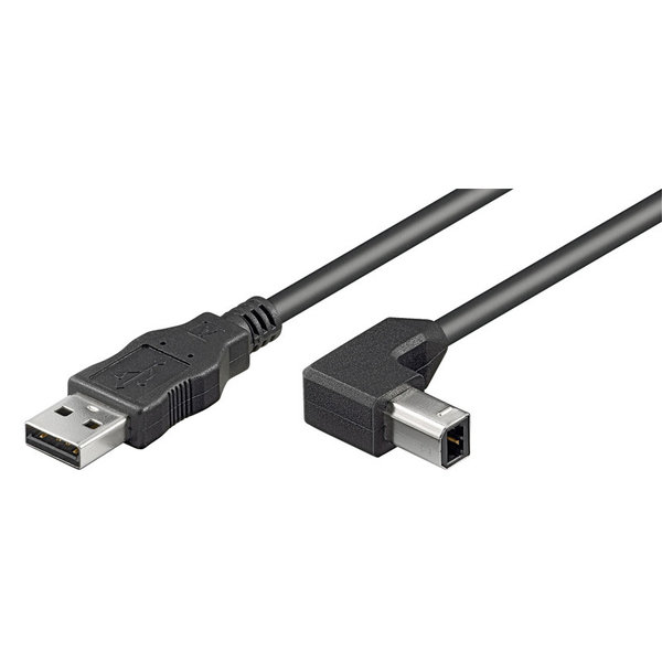 USB Kabel A-Stecker auf Winkel B-Stecker, 2,0 m