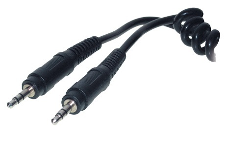 Audio-Spiral-Kabel Klinken-Stecker 3,5 mm / 2,5 m
