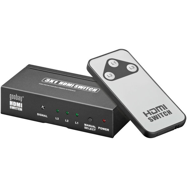 HDMI Umschaltbox 3/1 mit Fernbedienung