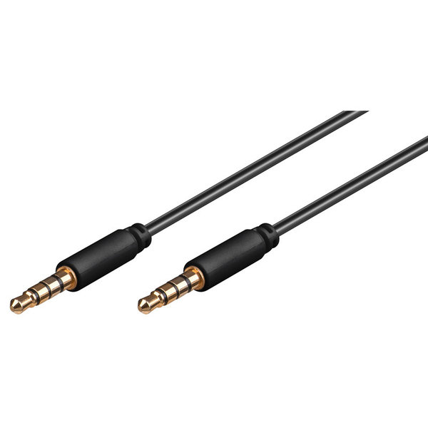 Audio-Video-Kabel Klinken-Stecker 3,5 mm/4-polig, schwarz 2,0 m