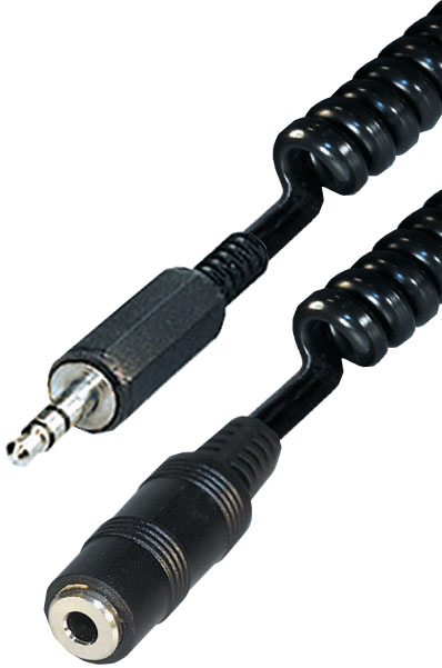 Audio-Spiral-Kabel 3,5 mm / Verlängerung 2,5 m