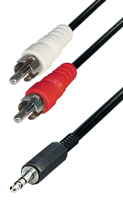 Audio-Kabel Klinke 3,5 auf 2 x Cinch / 2,5 m