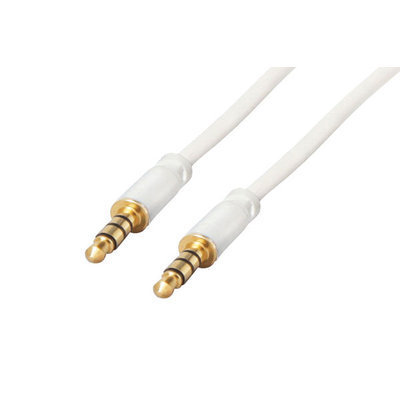Audio-Video-Kabel Klinken-Stecker 3,5 mm/4-polig, weiß 3,0 m