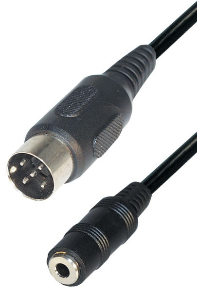 Audiokabel DIN Würfelstecker auf Klinkenkupplung 2,5 mm, 2,0 m