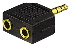 Adapter Klinke 3,5 mm auf 2 x 3,5 mm vergoldet