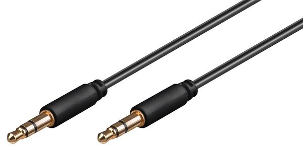 Audio-Kabel Slim-Klinke 3,5 mm / 0,5 m schwarz