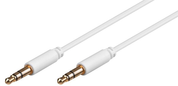 Audio-Kabel Slim-Klinke 3,5 mm / 0,5 m weiß