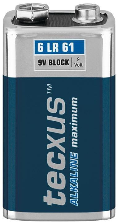 9 Volt Blockbatterie Tecxus
