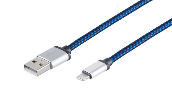 Lightning Lade-USB-Kurzkabel blau