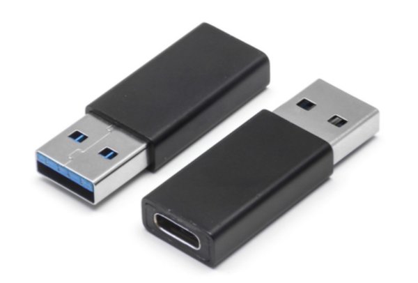 USB A 3.0 Stecker auf USB C Buchse, schwarz