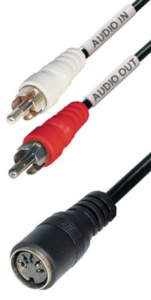 Audio Adapter 2 x Cinch Stecker auf DIN / Dioden Kupplung 5-polig, mono